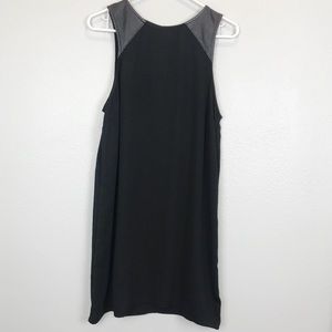 UO Silence+Noise Black Dress w/Faux Leather Detail